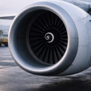 close up of aircraft engine on the ground - fear of aircraft noises