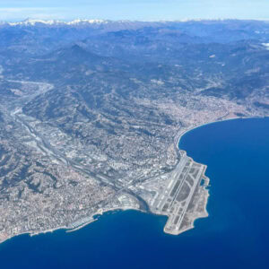 view of a city and airport from above- fear of heights when flying